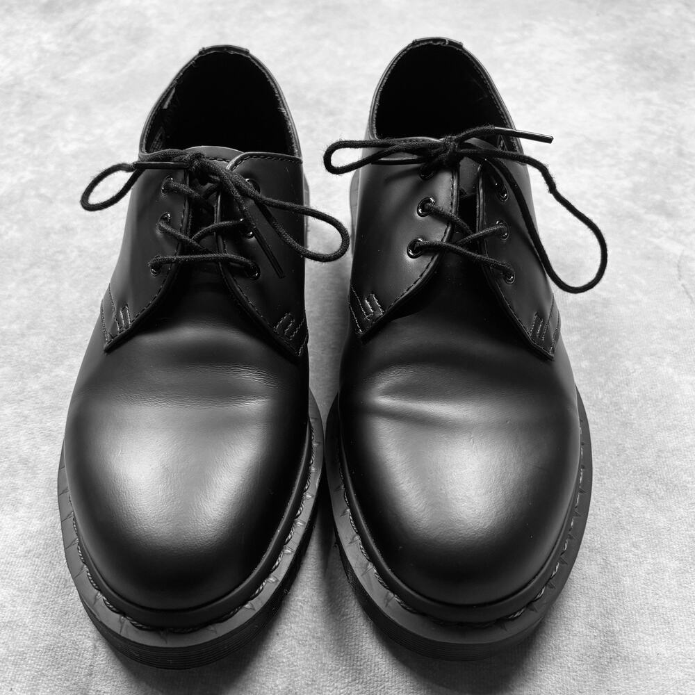 Dr Martens 1461 Mono 3 Eye Black Smooth Leather Oxford Shoes Mens 7 Womens 8
